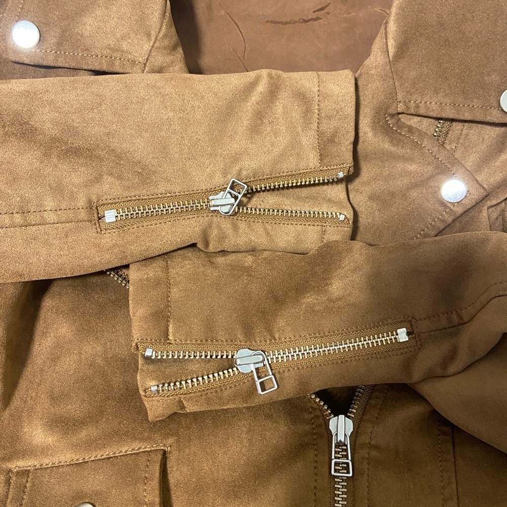 Talula Faux Suede Moto Jacket (No Belt) - Picture 3 of 4
